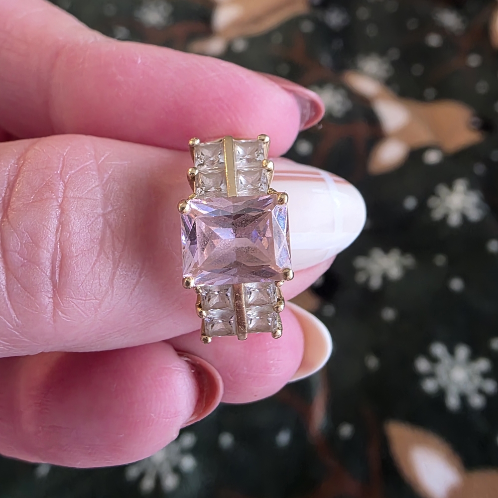 Pink Gemstone 10K Gold Ring